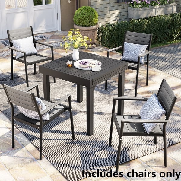 Pellebant Outdoor Modern Aluminum Dining Chairs with Armrest