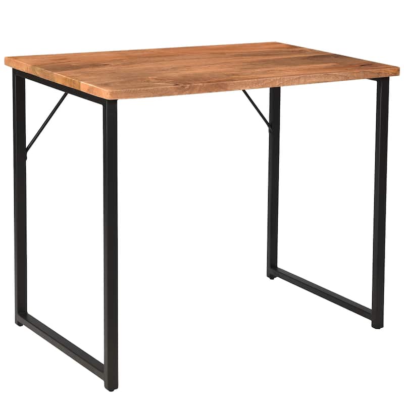 Brady 42" Wide Mango Wood and Black Iron Desk