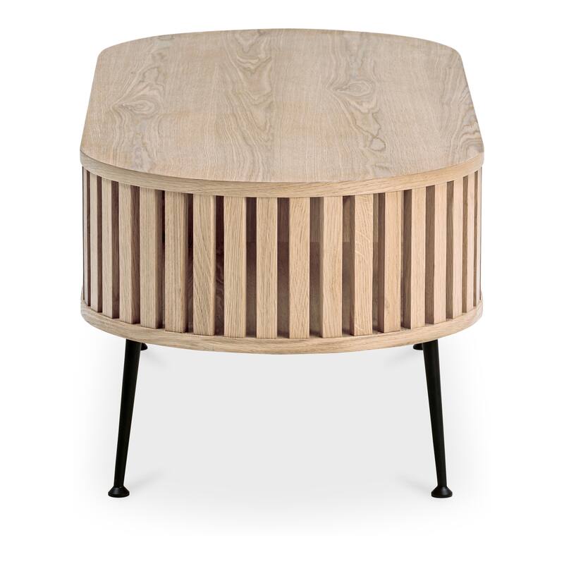 NADAAL STUDIOS Jules, Coffee Table Oval Solid Oak with Steel Legs, Natural