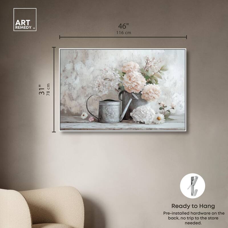 Can and White Blooms Canvas by Art Remedy