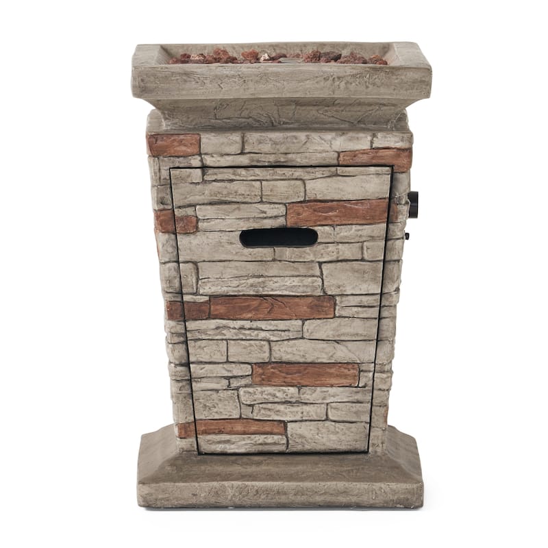 Laguna Outdoor 40,000 BTU Lightweight Concrete Fire Column by Christopher Knight Home