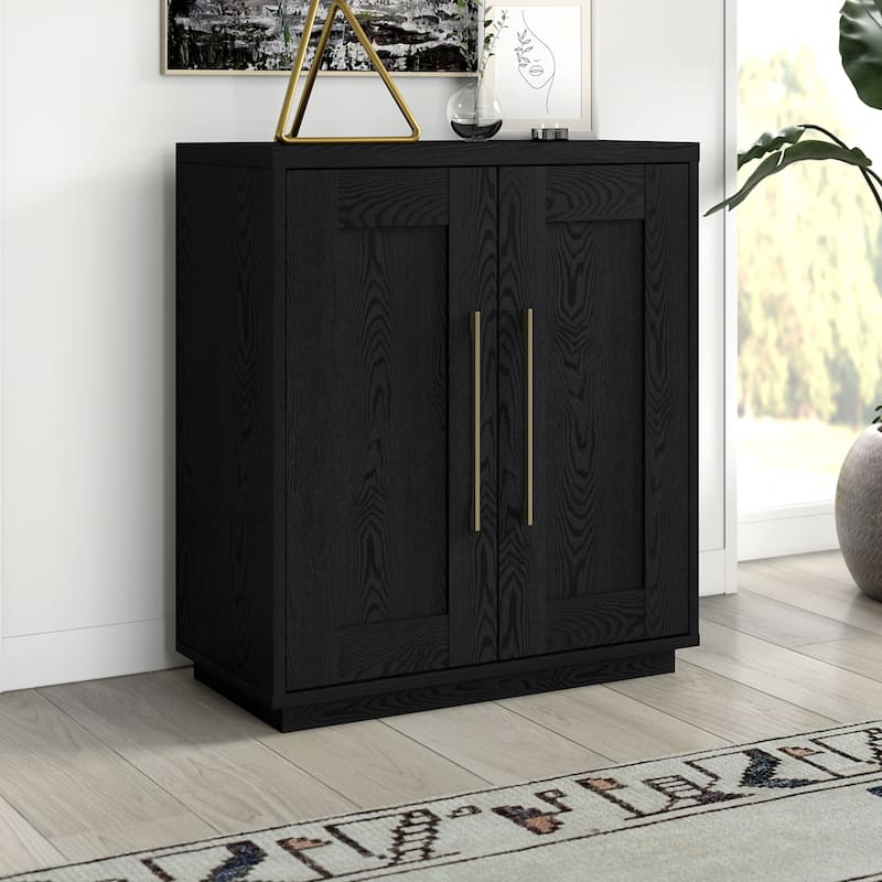Tillman 28" Wide Rectangular Accent Cabinet - 28" Wide - Black Grain
