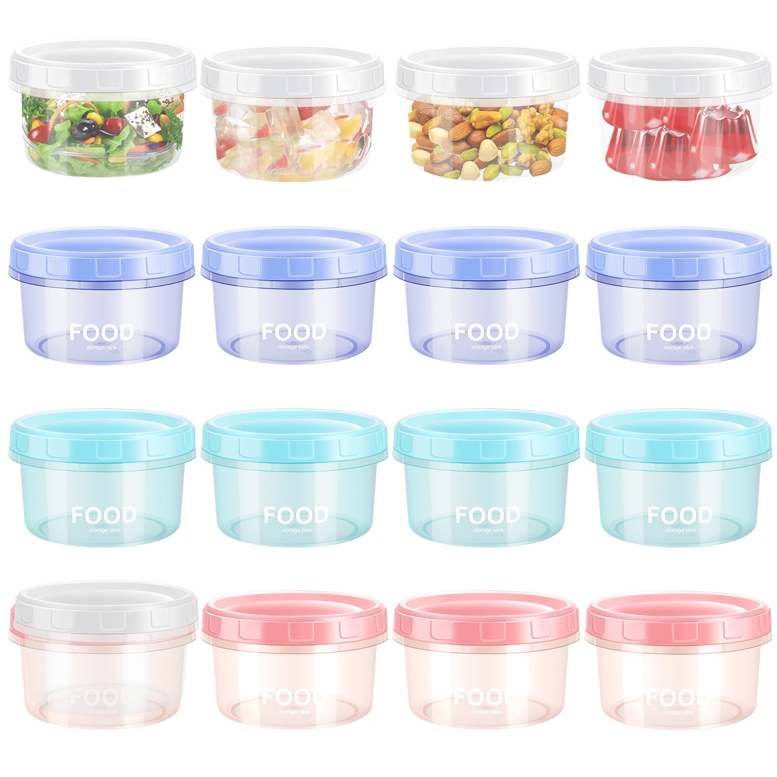 16-Pack 7oz Reusable Sauce Containers with Lids, BPA-Free, Dishwasher & Microwave Safe