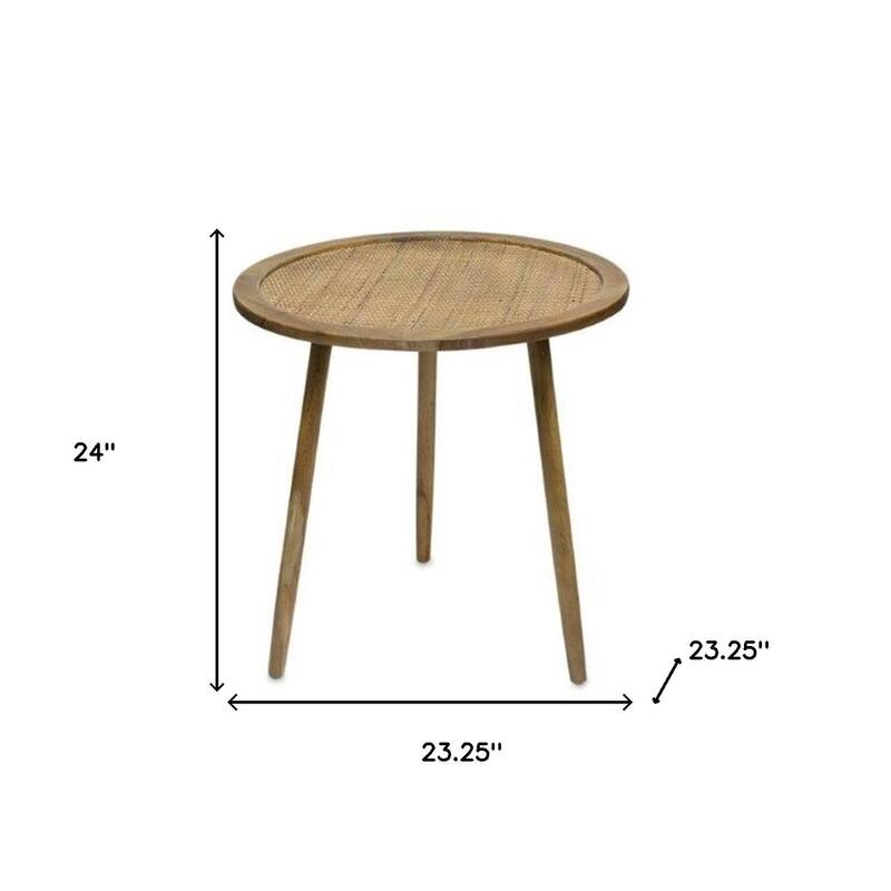 HomeRoots Set of Three 24" Brown Round End Tables - 23.25' X '24' X '23.25
