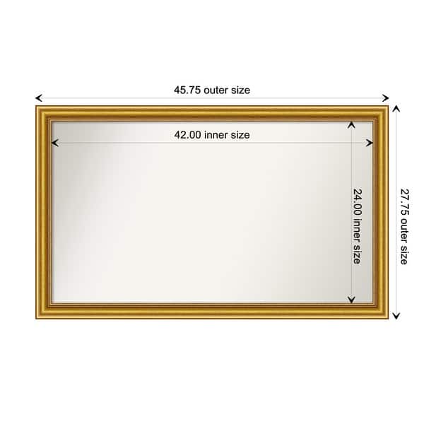 dimension image slide 32 of 139, Townhouse Gold Framed Non-Beveled Custom Wall Mirror, Bathroom Vanity Mirror