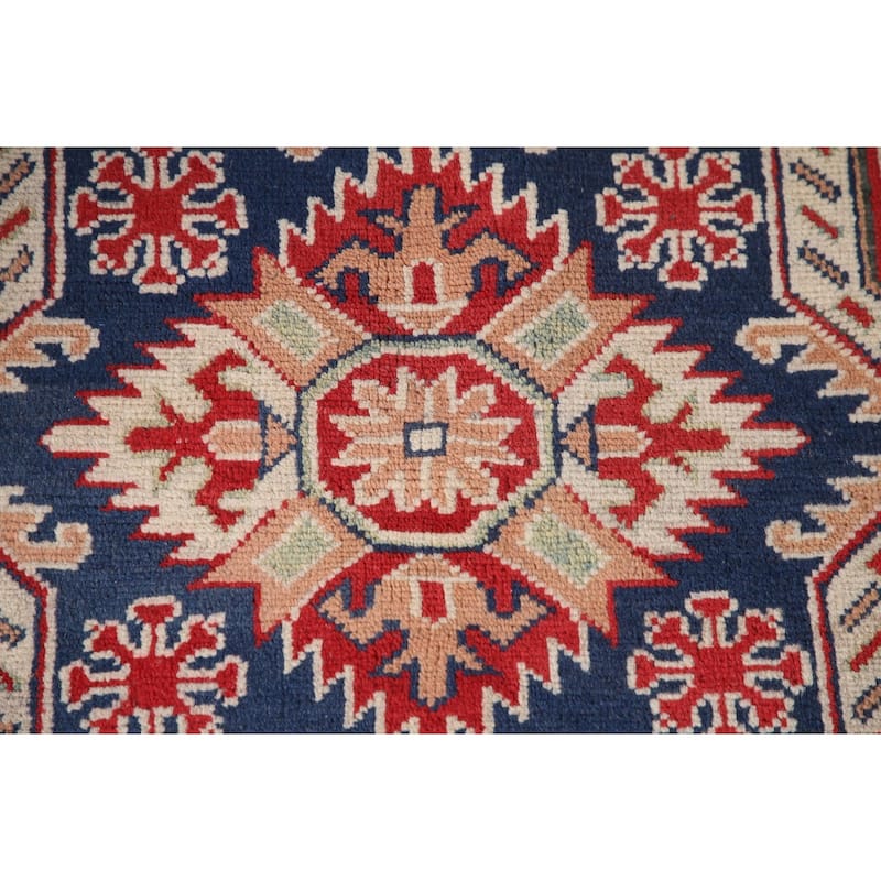 Blue Kazak Oriental Area Rug Wool Carpet - 8'2" x 11'9"