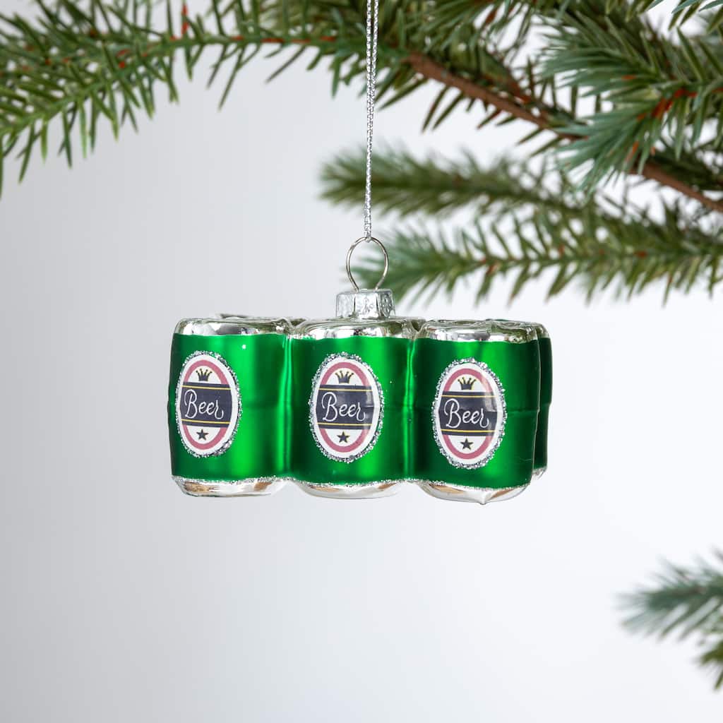 Glass Beer Six Pack Ornament