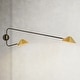 preview thumbnail 3 of 9, 2-Light Mid-Century Modern Brass Sputnik Long Arm Double Wall Sconce for Hallways, Bedroom - 53.9 in. W x 13.8 in. H x 9.8 in. D