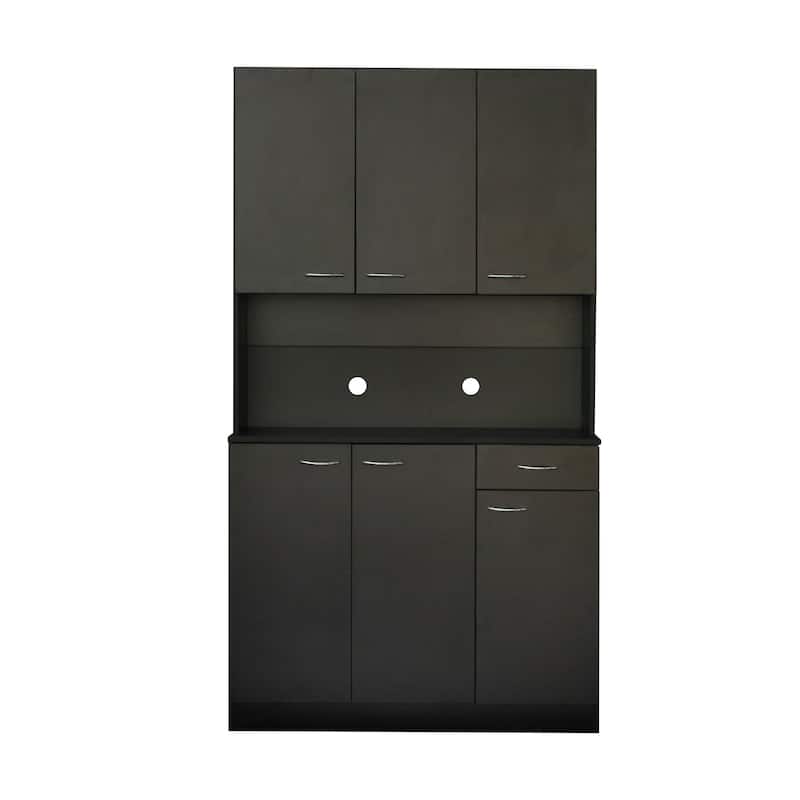 Modern Freestanding Kitchen Pantry Kitchen Cabinet with 6 Doors and 1 Drawer