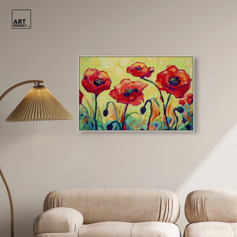 Red Poppy Field II Canvas by Art Remedy