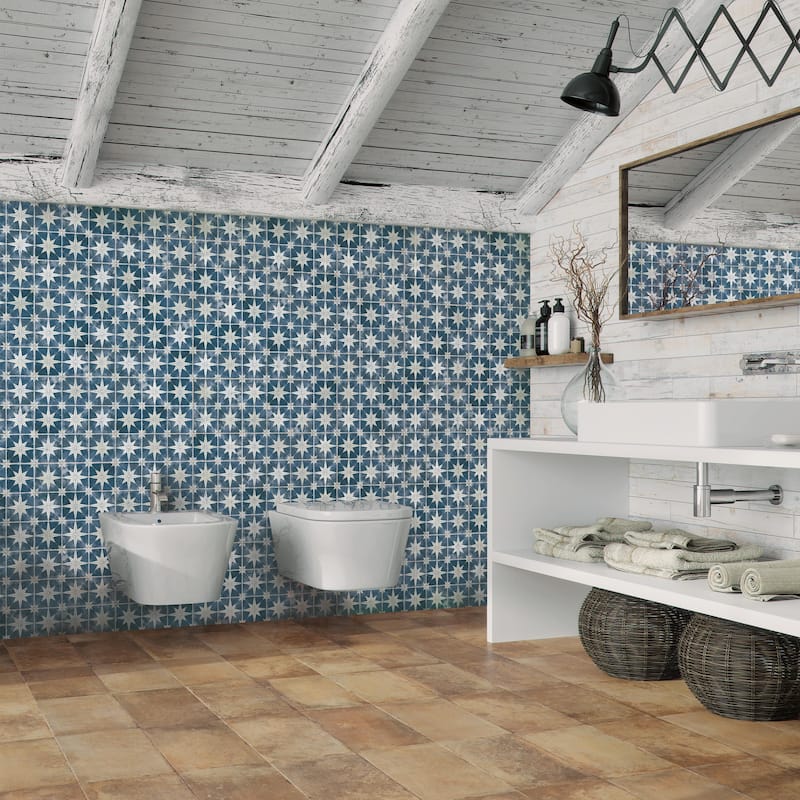 Merola Tile Harmonia Kings Star Sky 13" x 13" Ceramic Floor and Wall Tile
