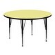 preview thumbnail 6 of 7, 48'' Round Thermal Laminate Activity Table - Adjustable Short Legs - 48"D x 48"W x 16.125" - 25.125"H Yellow