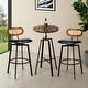 preview thumbnail 3 of 60, Glitzhome Industrial Modern Adjustable Bar Table Rustic Steel 3-Piece Pub Sets
