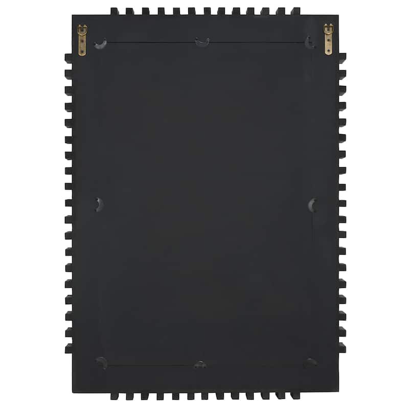 SAFAVIEH Home Brom Black 36-Inch Vertical Rectangle Firwood Mirror - 25.8"W x 3.2"D x 36"H