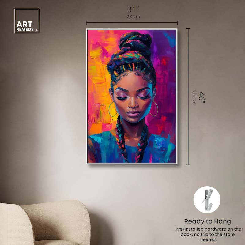 Bold Colorful Braids Canvas by Art Remedy