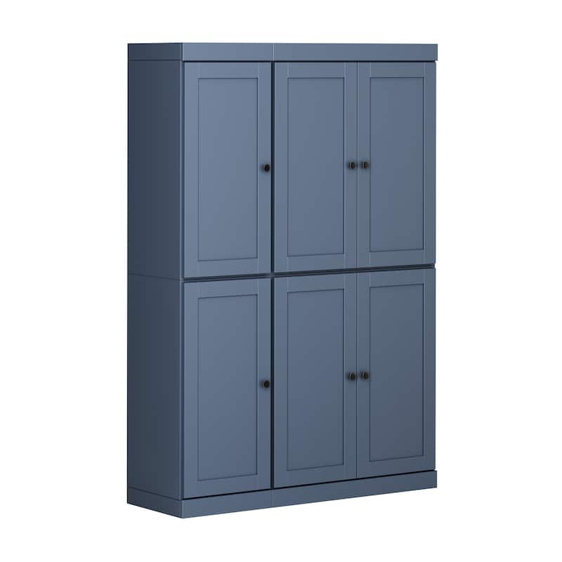 Palace Imports 100% Solid Wood 48.5" Pantry Cabinet with Shaker Doors and Adjustable Shelves