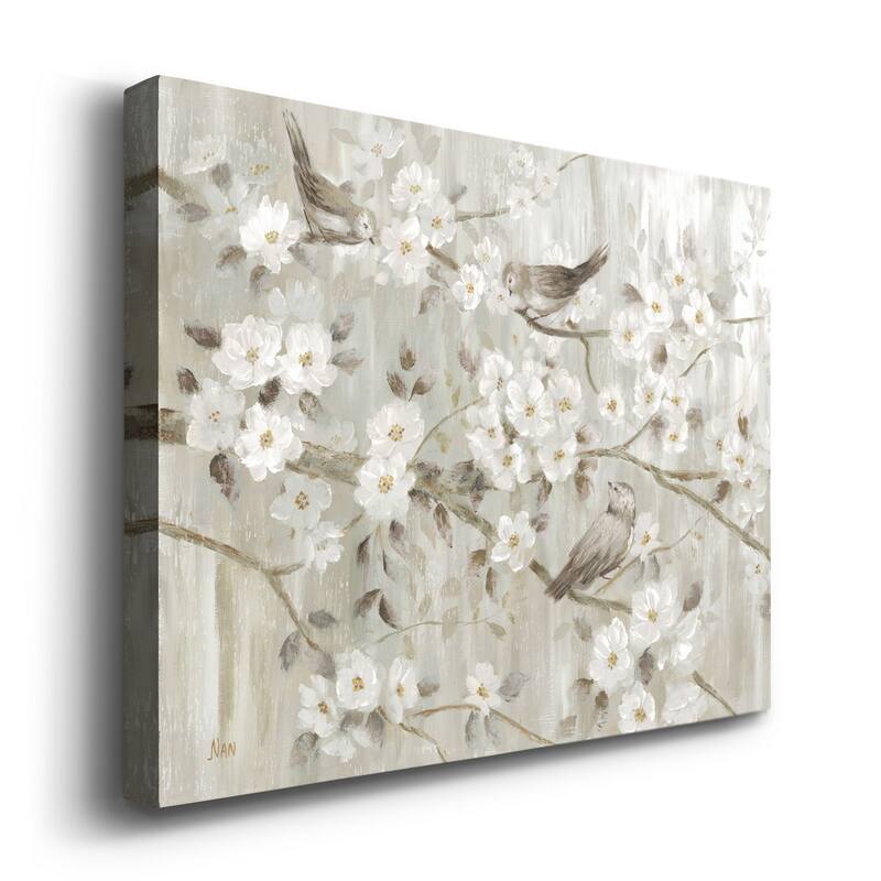 Neutral Spring Birds Premium Gallery Wrapped Canvas - Ready to Hang