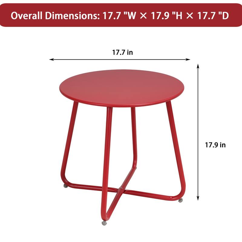 Clihome Outdoor Modern Steel Round Accent Side Table