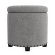 preview thumbnail 1 of 8, HomePop Storage Ottoman with Nailheads Gray Woven
