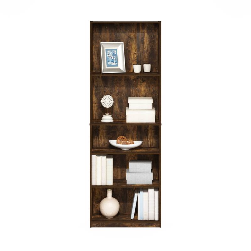 24.72 in. Tall Espresso Wood 4-Shelf Bookcase