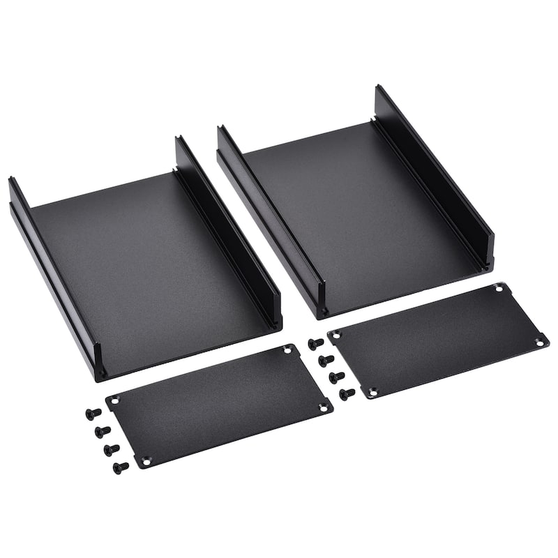 150x105x55mm Aluminum Electrical Project Case for Audio Amplifier - Black