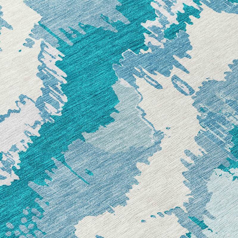 Machine Washable Indoor/ Outdoor Chantille Ombre Abstract Rug