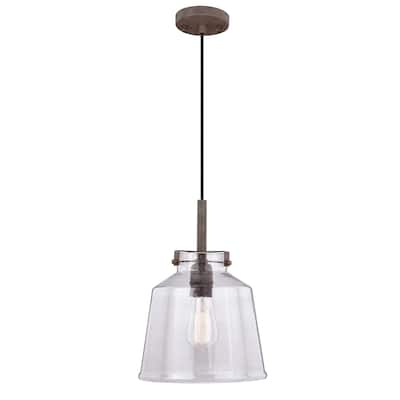 Carbon Loft Visage Textured Rustic Bronze Pendant - 10-in W x 14-in H x 10-in D