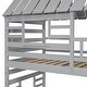 preview thumbnail 13 of 36, Twin House Bunk Bed with Trundle, Slide, Roof, and Window Design