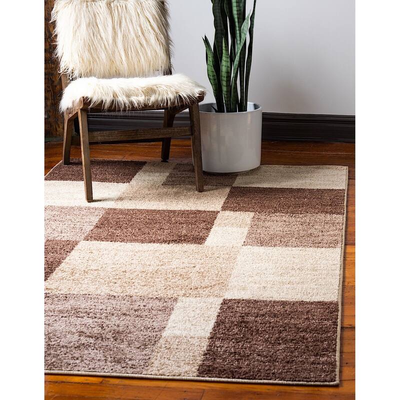 Contemporary Beallara Collection Area Rug - 9'x12' - Light Brown