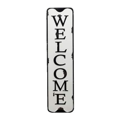 Metal Tin Sign Decor with Welcome Message
