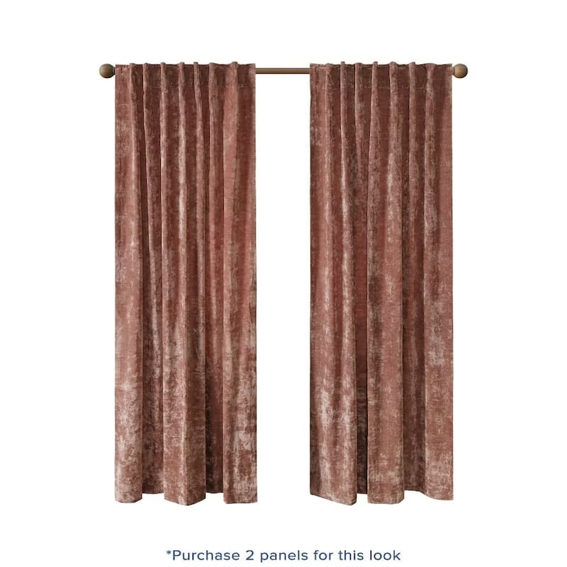 Texture Velvet Back Tab Room Darkening Single Panel