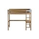 preview thumbnail 10 of 16, Rubber Wooden Twin Size Loft Bed with Desk,Kids Bed with Ladder,Teddy Fleece Fabric Upholstered