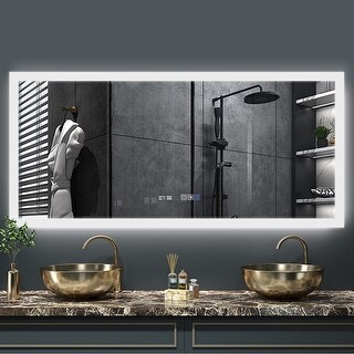 led bathroom mirror with clock