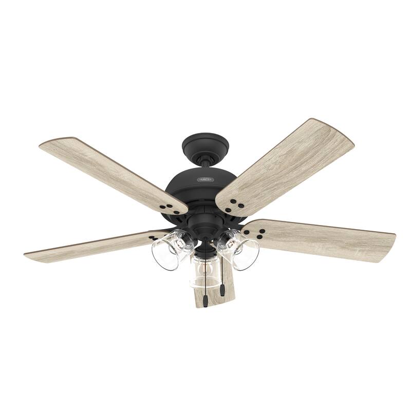 Hunter 52" Shady Grove Ceiling Fan with LED Light Kit/ Pull Chain, Standard or Flush Mount - Casual, Transitional