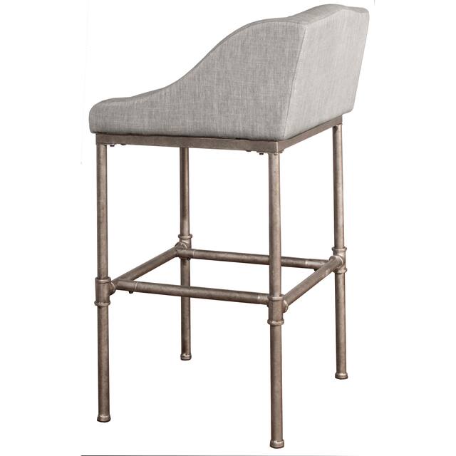 Hillsdale Furniture Dillion Non-Swivel Textured Silver Bar Stool