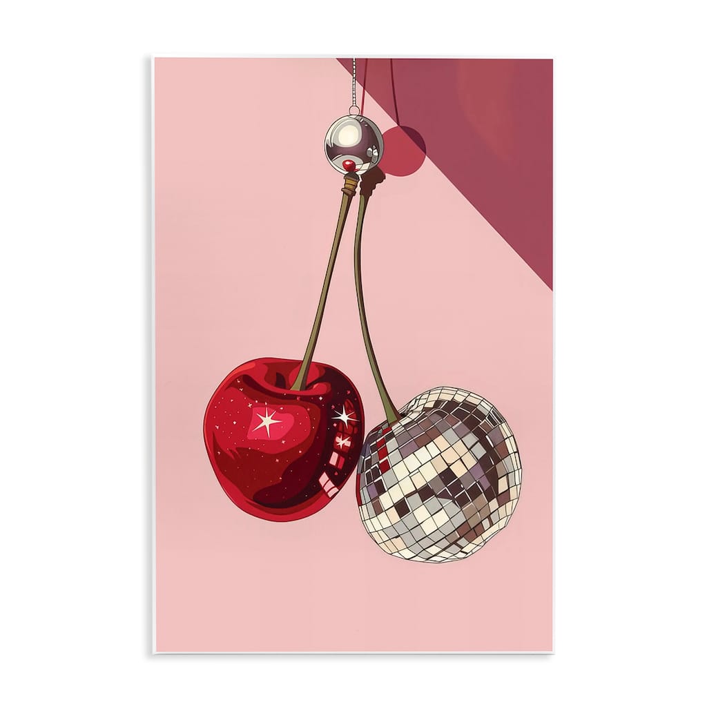 Stupell Dazzling Disco Cherries Wall Plaque Art Design By LSR Design Studio