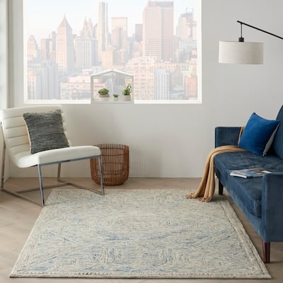 Nourison Linked Space Dyed Modern Hand Tufted Geometric Area Rug