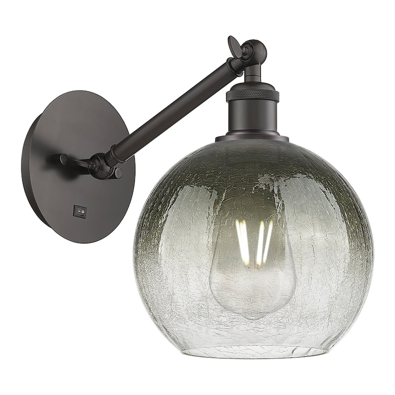 Innovations Lighting 317-1W-11-8 Brookhaven Globe Sconce Brookhaven - Oil Rubbed Bronze / Slate
