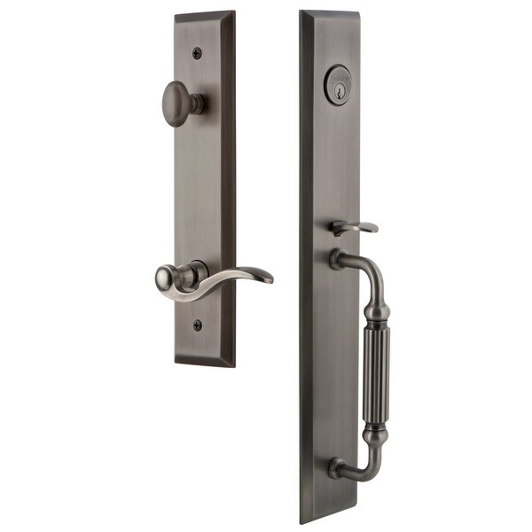 Grandeur FAVFGRBEL_ESET_238_RH Fifth Avenue Solid Brass Rose Right Handed Keyed Entry Single Cylinder Full Plate "F" Grip