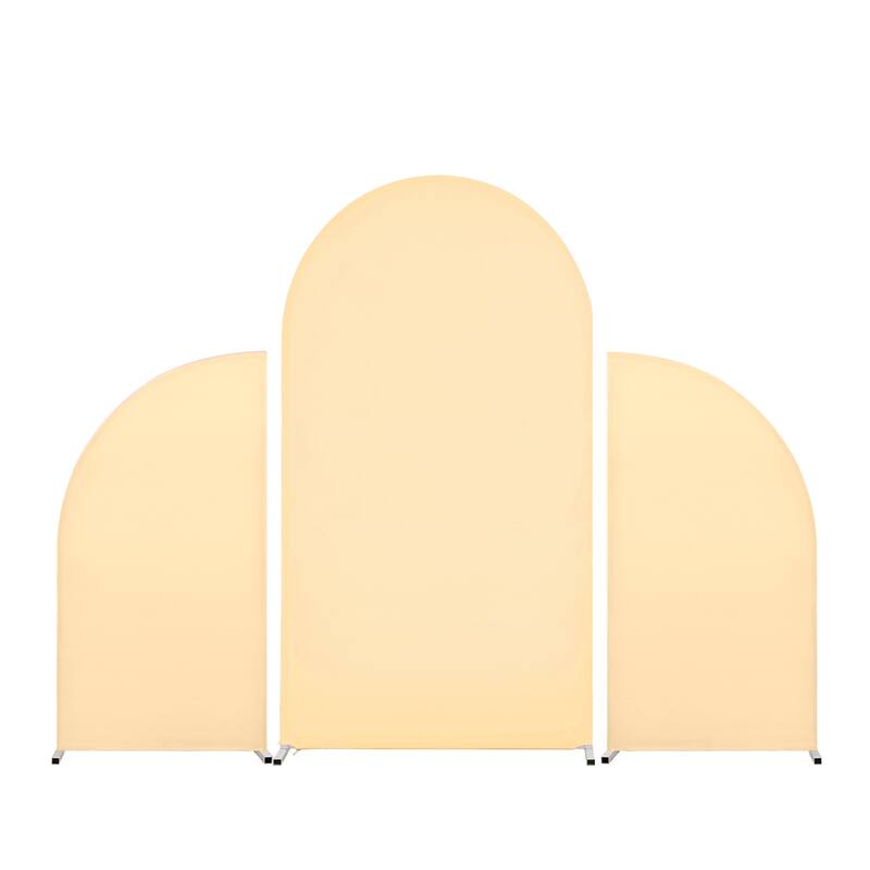 Set Of 3 Wedding Arch Cover Dual-Sided Color Round Top and Half Moon Arch Stands Cover with Zipper
