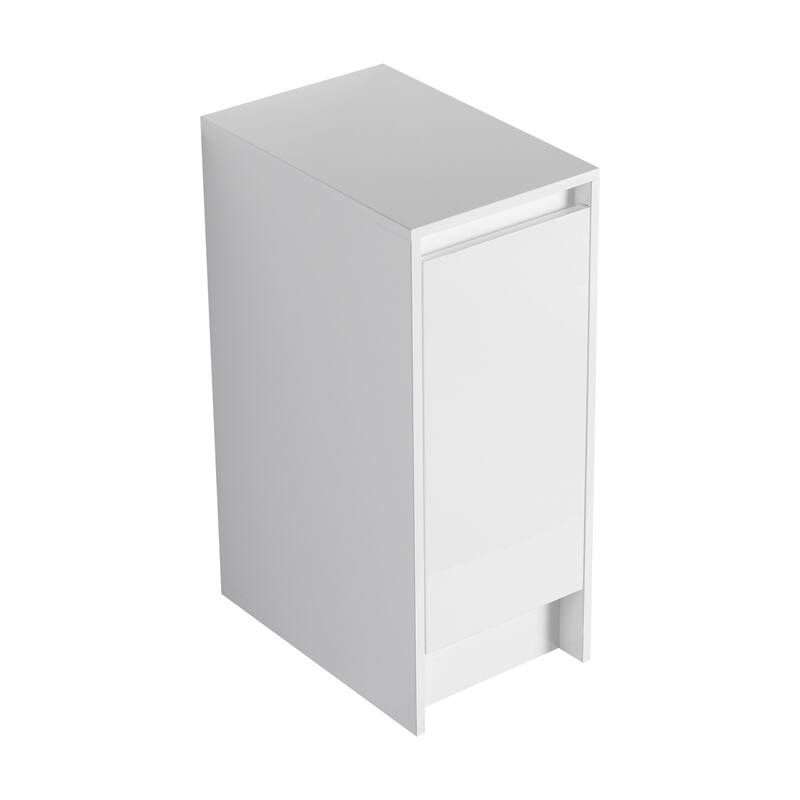 12" Freestanding Bathroom Storage Cabinets, Soft Close Doors, Floor Mounting Design