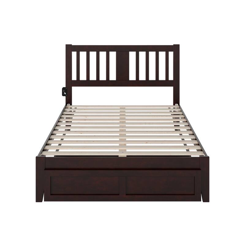 Tahoe Full Platform Bed with Foot Drawer in Espresso
