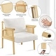 preview thumbnail 4 of 6, Yaheetech Upholstered Accent Chair Boucle Lounge Chair with Rattan Back and Sides