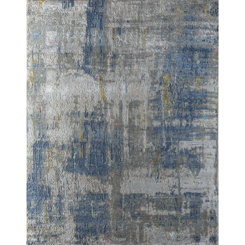 HomeRoots Abstract Contemporary Rectangle Area Rug - 120.00 in. x 96.00 in. x 0.25 in.