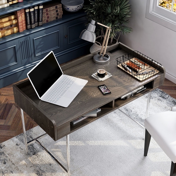 Furniture of America Yary Transitional Brown 47-inch Desk with USB Ports. Opens flyout.