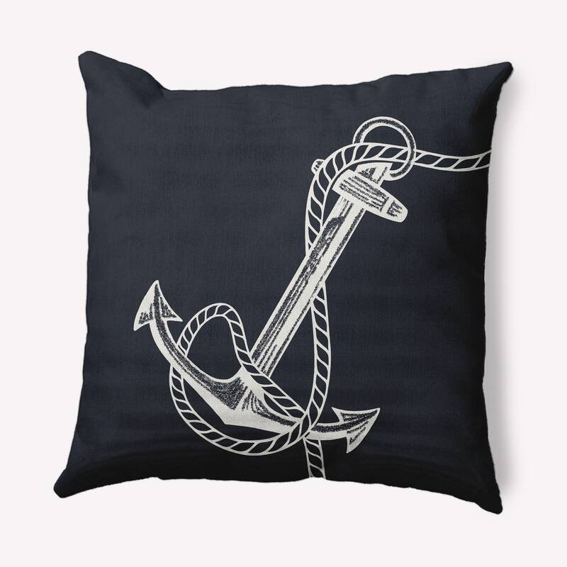 Anchored Nautical Indoor/Outdoor Throw Pillow - Shark Blue - 18" x 18"