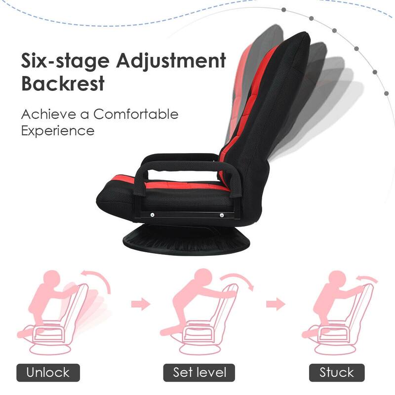 Gymax Gaming Floor Chair Folding Lazy Sofa 6-Position Adjustable - See Details