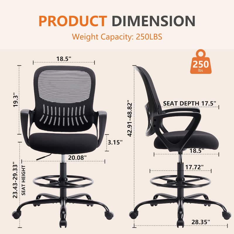 Ergonomic Office Chair, High Back Desk Chair with Headrest, Home Office Swivel Mesh Computer Chair Office Chairs