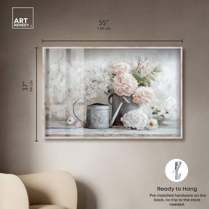Can and White Blooms Shadowbox by Art Remedy