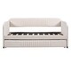 preview thumbnail 4 of 34, Stylish & Simple Upholstered Daybed Sofa Bed With Wood Slat, Trundle Bed, Twin Size